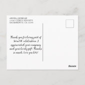 Silver Glitter Hot Pink Hearts Sweet 16 Thanks ポストカード (裏面)