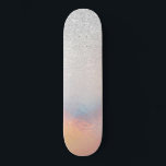 Silver Glitter Iridescent Holographic Gradient スケートボード<br><div class="desc">This elegant and chic design is perfect for the trendy and stylish girly girl. It features faux printed silver glitter with pink, peach, blue, and purple iridescent holographic ombre gradient design. It's modern, cool, unique, glamorous, and original. ***IMPORTANT DESIGN NOTE: For any custom design request such as matching product requests,...</div>