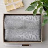 Silver Glitter Leopard Spots Metallic Animal 薄葉紙 (ギフト)