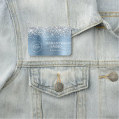 Silver Glitter Light Blue Foil Logo Title 名札 (インサイチュ)