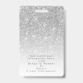 Silver Glitter Photo Makeup Hair Salon バッジ (Back)