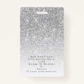 Silver Glitter Photo Makeup Hair Salon バッジ (裏面)