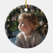 Silver Glitter Red Foil 1st Christmas セラミックオーナメント (裏面)