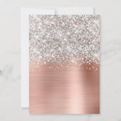 Silver Glitter Rose Gold Glam 40 and Fabulous 招待状 (裏面)