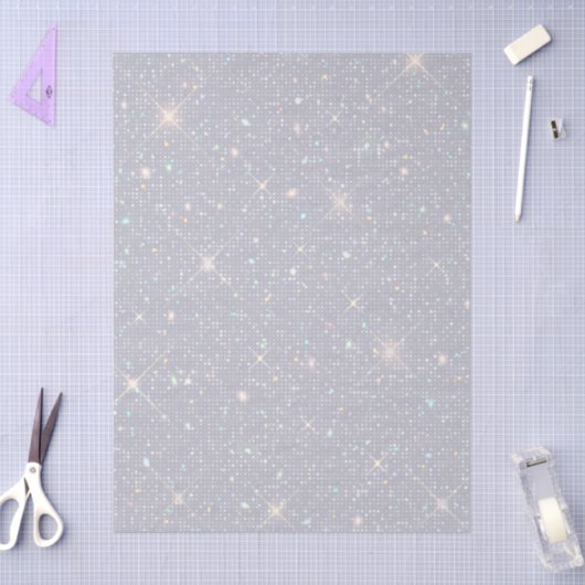 Silver Glitter Texture White Sparkling Diamond 薄葉紙 (クラフト)