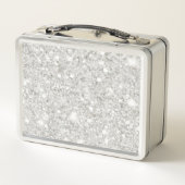 Silver Glitter Unicorn Child's Lunch Box メタルランチボックス (裏面)