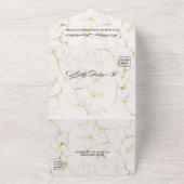 Silver & Gold Abstract Watercolor  Wedding  オールインワン招待状 (外側)