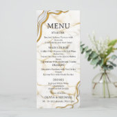 Silver & Gold Abstract Watercolor Wedding Menu  メニュー (スタンド正面)