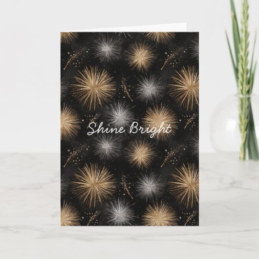 Silver Gold Black Christmas Celebration  カード (正面)