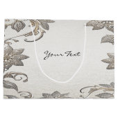 Silver Gold Floral Gift Bag ラージペーパーバッグ (裏面)