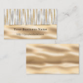 Silver Gold Glitzy Stripes Business name website 名刺 (正面/裏面)