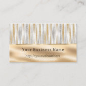 Silver Gold Glitzy Stripes Business name website 名刺 (正面)