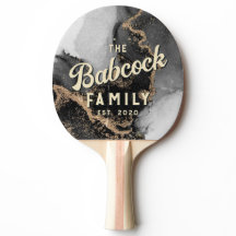 Silver & Gold Marble Stone Retro Family Name &Year