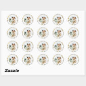 Silver & Gold Snowflake Holiday Photo Sticker ラウンドシール (シート)