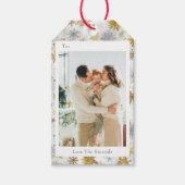 Silver & Gold Snowflake Photo Holiday Gift Tag ギフトタグ (正面)