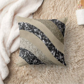 Silver Gold Wave Glitter Glam 1  クッション (ブランケット)