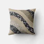 Silver Gold Wave Glitter Glam 1  クッション (裏面)