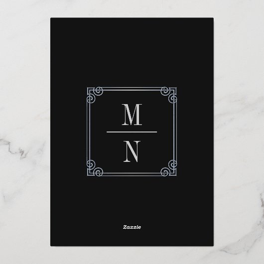 Silver Gothic Roses Cathedral Frame Wedding  箔招待状 (裏面)