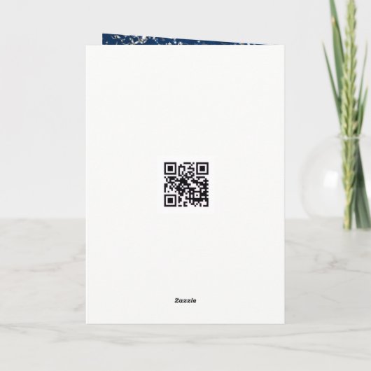 Silver Graduation 2026 Laurel Wreath On Blue カード (裏面)