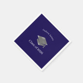  Silver Graduation Cap -Class of 2026 スタンダードカクテルナプキン (角)