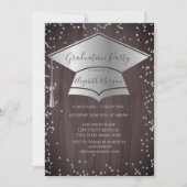 Silver Graduation Cap,Diamonds Brown Graduation 招待状 (正面)