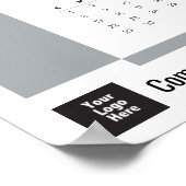 Silver Gray 2026 Corporate Wall Calendar Poster ポスター (角)