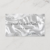 Silver Gray Agate Glitter Luxury Stylist 名刺 (正面)