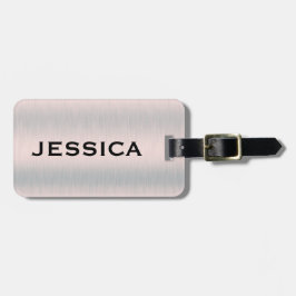 Silver-gray brushed aluminum texture ラゲッジタグ