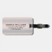 Silver-gray brushed aluminum texture ラゲッジタグ (裏面横)