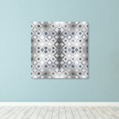 Silver & Gray Geometric Abstract Lattice Texture キャンバスプリント (インサイチュ (ウッドフロア))