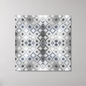 Silver & Gray Geometric Abstract Lattice Texture キャンバスプリント (正面)