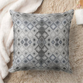 Silver & Gray Geometric Abstract Lattice Texture クッション (ブランケット)