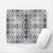 Silver & Gray Geometric Abstract Lattice Texture マウスパッド (マウス)
