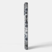 Silver & Gray Geometric Abstract Lattice Texture Case-Mate iPhoneケース (裏面 / 左)