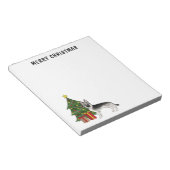 Silver Gray German Shepherd Festive Christmas Tree ノートパッド (アングル)