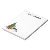 Silver Gray German Shepherd Festive Christmas Tree ノートパッド (回転)