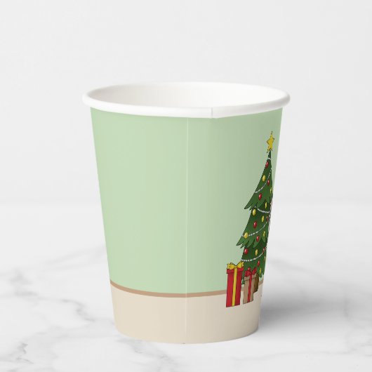 Silver Gray German Shepherd Festive Christmas Tree 紙コップ (右)