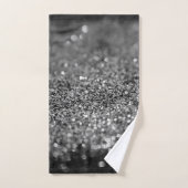 Silver Gray Glitter Bokeh Glam 2 バスタオルセット (ハンドタオル)