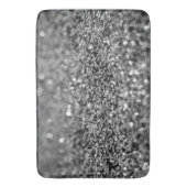 Silver Gray Glitter Bokeh Glam 2 バスマット (正面縦)