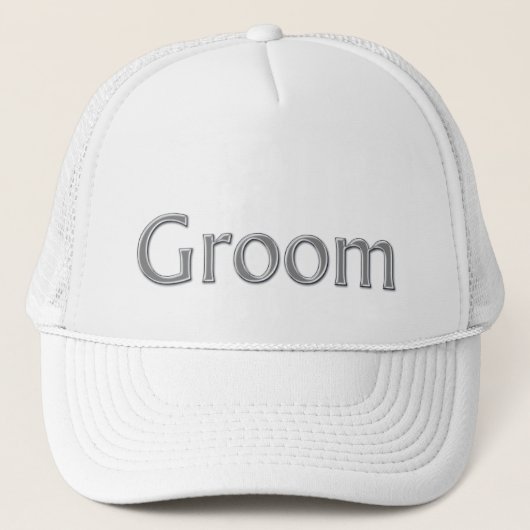 Silver Gray Groom Bridal Party Hat キャップ (正面)