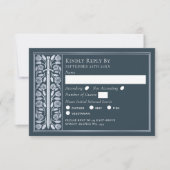 Silver Gray Medieval Sword Wedding RSVP (正面)