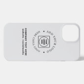 Silver Gray Metallic Logo Custom iphone case iPhoneケース (裏面横)