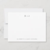 Silver Gray Modern Monogram Initials Personalized ノートカード (正面)
