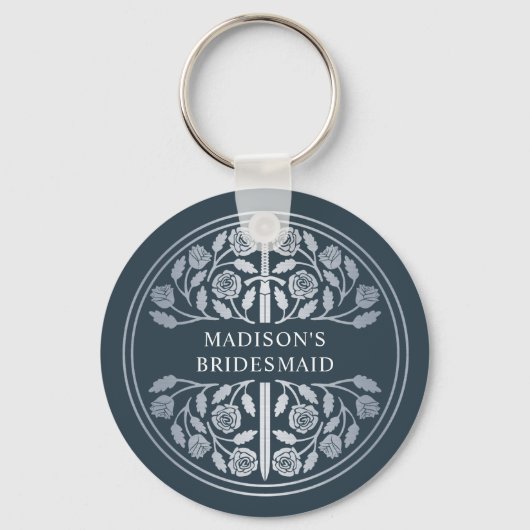 Silver Gray Sword Bridesmaid Royal Wedding Gift キーホルダー (正面)