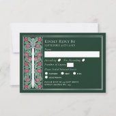 Silver Green Medieval Floral Sword Wedding RSVP (正面)