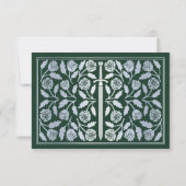 Silver Green Medieval Sword Wedding RSVP (裏面)