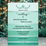 Silver Green Striped Tone on Tone Wedding 招待状<br><div class="desc">Elegant wedding invitation featuring a painted striped design in tone on tone green hues with a silver lining. A subtle watercolor effect is used to enliven the design.</div>