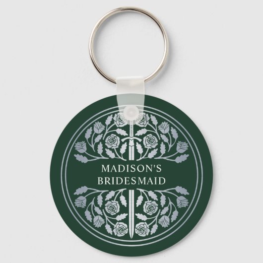 Silver Green Sword Bridesmaid Royal Wedding Gift キーホルダー (正面)