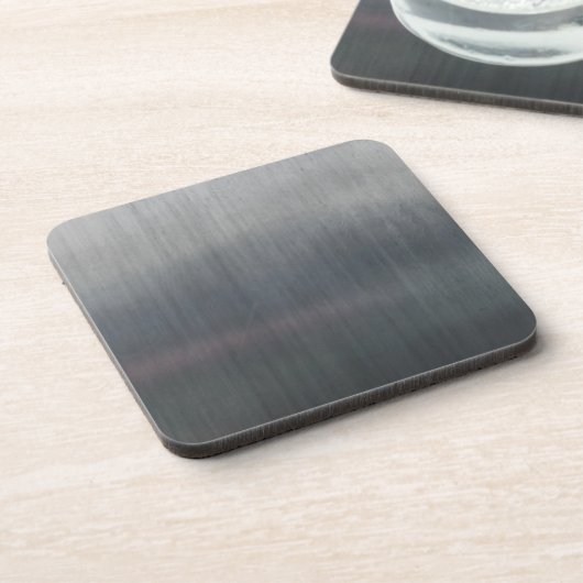 Silver Grey Gray Metallic Metal Texture Pattern コースター (左側)