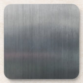 Silver Grey Gray Metallic Metal Texture Pattern コースター (正面)